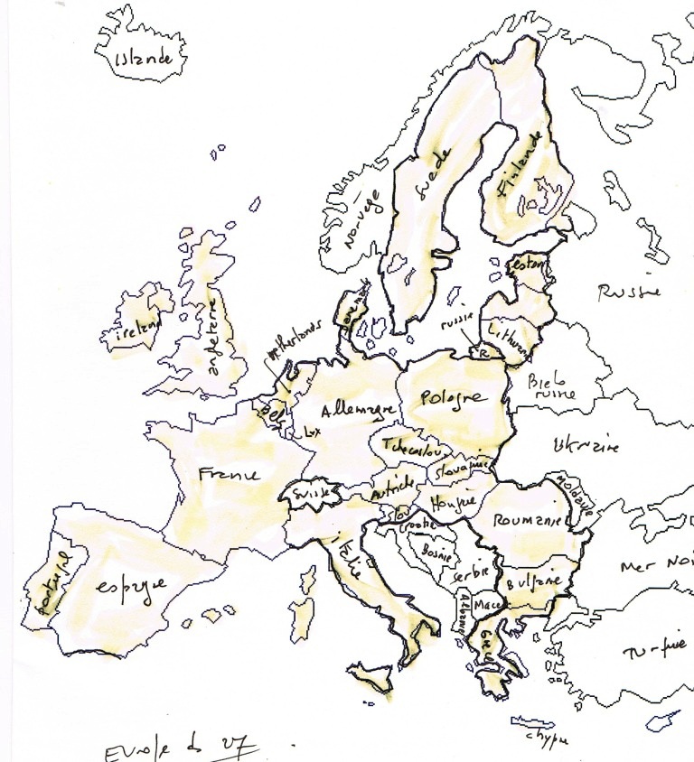 Carte Vierge Relief Europe
